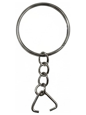 Orhan Çanta 100 Adet Anahtarlık Halkası Zincirli Anahtarlık Üçgen Aparatlı