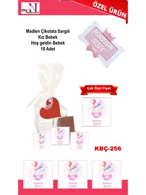 Mynil Madlen Çikolata Sargılı Kız Bebek Hoş Geldin Bebek 10 Adet