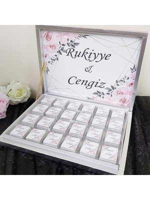 Mynil Karton Kutu 48 Li Söz Nişan Çikolatası ED108-GÜMÜŞ