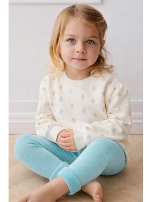 Içi Havlu Çocuk Tayt Turkuaz