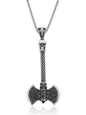 Gümüş Balta Erkek Kolye