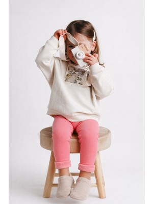 Içi Havlu Çocuk Tayt Gül Vıolet