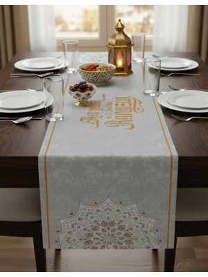 Ramazan Ayı Motifli Dijital Baskılı Runner Masa Örtüsü 40X140 cm