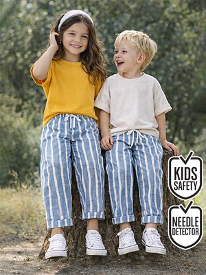 Mshb&G Mavi Beyaz Çizgili Unisex Çocuk Pantolon