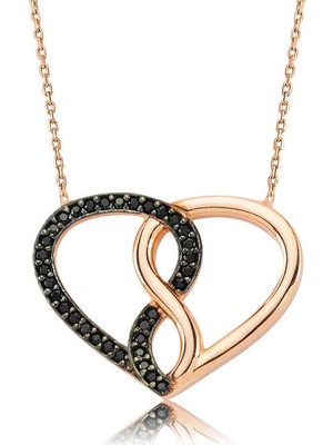 Gümüş Kalpli Sonsuzluk Bayan Kolye