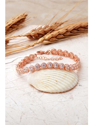 Sümer Telkari 5 mm Elmas Montürlü 925 Ayar Gümüş Bileklik