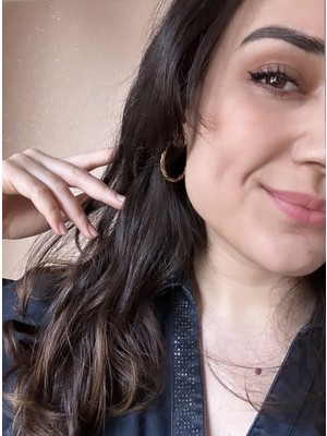 Intive Lingerie Kadın Çelik 3 cm Burgu Çelik Halka Küpe