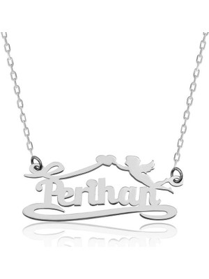 Gümüş Kişiye Özel Isimli Eros Aşk Oku Kolye