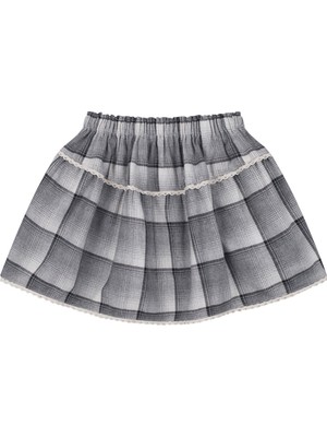 Antebies Gri Ekose Kız Çocuk Etek