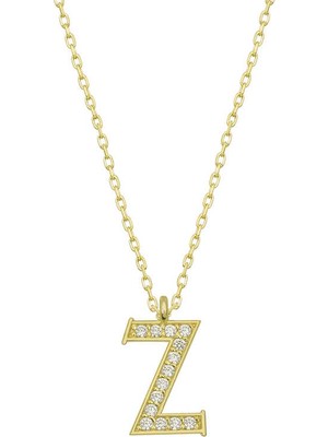 Gümüş Gold Z Harfi Kadın Kolye
