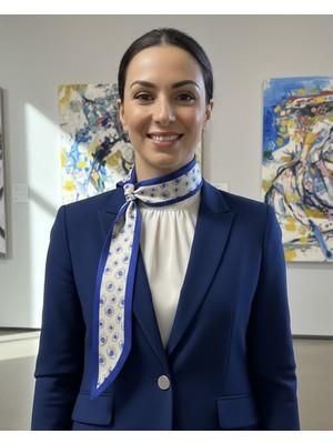 Gece Gözü Şeritli Fular Bandana Estascarf 7,5X100CM