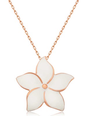 Gümüş Rose Yasemin Çiçeği Bayan Kolye