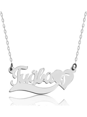 Gümüş Kişiye Özel Isimli Aşk Kolye