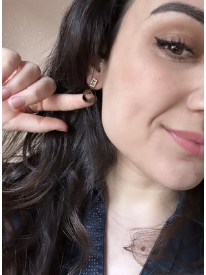 Intive Lingerie Baget Taşlı Dikdörtgen Çelik Minimal Küpe