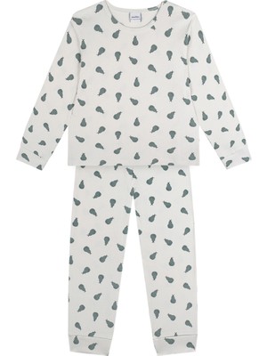 Antebies Organik Gri Yeşil Erkek Çocuk Pijama Takımı