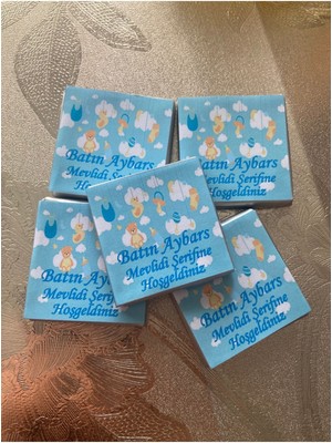 Mynil 50 Adet Yenidoğan Çikolatası Hoşgeldin Bebek Doğum Günü Çikolatası
