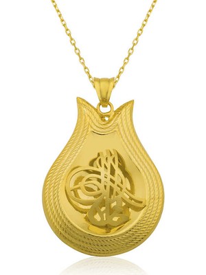 Gümüş Sarı Tuğra Bayan Kolye