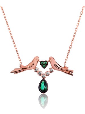 Gümüş Sevgi Kuşu Bayan Kolye