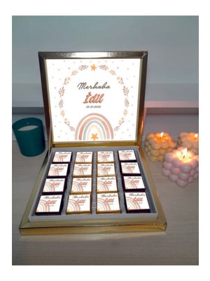 Mynil Kız Bebek Doğum Çikolatası Altın Kutulu Isme Özel