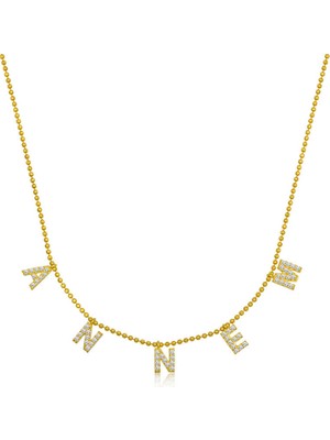 ​gümüş Gold Annem Yazılı Bayan Kolye