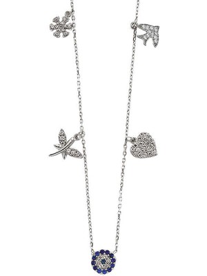 Gümüş Nazarlı Şans Kolyesi