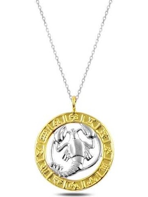 Gümüş Gold Yengeç Burcu Kolye