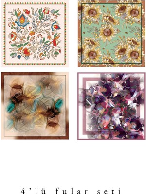 Şıklık Serisi 4’lü Fular Set Estascarf 48X48CM