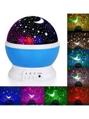 Argesco Mühendislik Yıldız Görünümlü Gece Lambası Renkli Masa Lambası Gökyüzü Projeksiyon