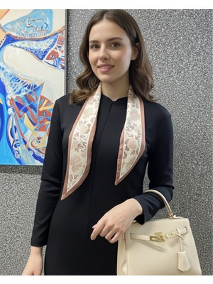 Rose Line Şeritli Fular Bandana Estascarf 7,5X100CM