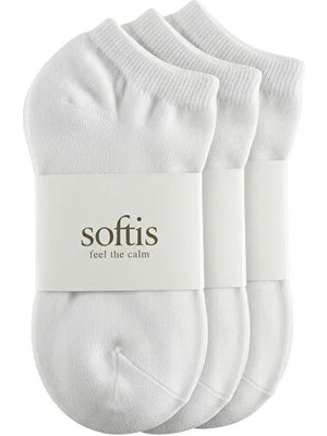 Softis 3'lü Kadın Beyaz Kısa Bilek Çorap