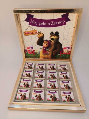 Mynil Isme Özel Hoşgeldin Kız Bebek Çikolatası Doğum-Yaş Günü, 32 Adet