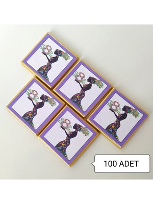 Mynil 100 Adet 8 Mart Dünya Emekçi Kadınlar Günü Kurumsal Madlen Çikolata