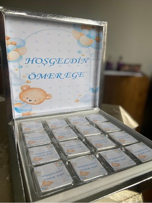 Mynil 32 Adet Bebek Çikolatası Hoşgeldin Bebek Yenidoğan Çikolatası Mevlid Çikolatası