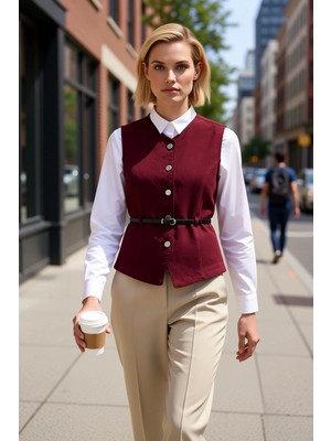 Benerly Kadın V Yaka Kolsuz Denim Yelek Düz Desen Regular Kalıp Astarsız Esnek Dokuma Comfort Kumaş