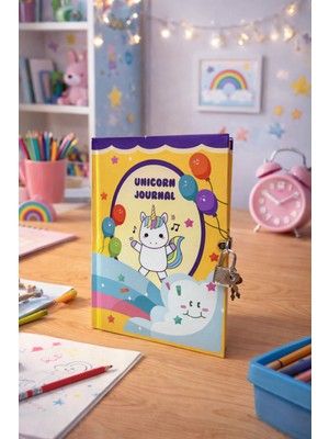 Angelphoto Unicorn Journal Kilitli Defter Hatıra Anı Defteri Günlük