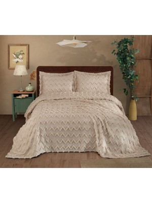 Danteel Home Nüans 3 Parça Çift Kişilik Yatak Örtüsü Bej