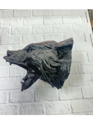 Epilons 3D Siyah Ayı Başı Duvar Dekoru Modern Asılabilir Heykel 25X19 cm