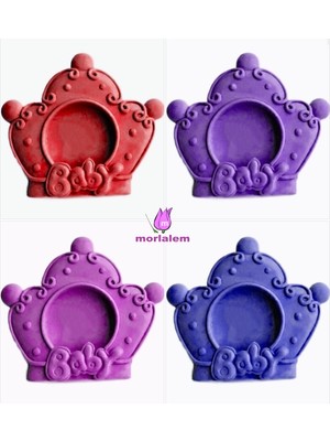 Morlalem Baby Taç 9cm Çerçeve Silikon Kalıp K-530, Kokulu Taş Sabun Alçı Mum Kalıbı
