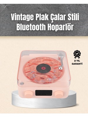 Epilons Retro Bluetooth Hoparlör – Yumuşak Gece Lambası Ve Saat Göstergeli