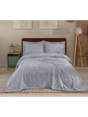 Danteel Home Valencia 3 Parça Çift Kişilik Yatak Örtüsü Gri