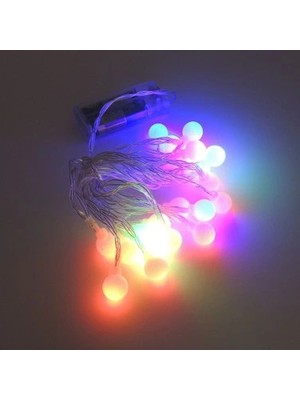 Epilons 3m 20 LED Beyaz Top Rgb Işık Pilli 2 Kademeli