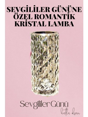Epilons Sevgililer Gününe Özel Romantik Kristal Gece Lambası Sevgiliye Hediye