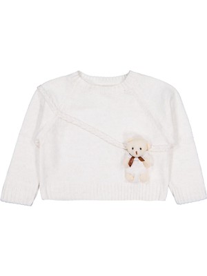 Civil Girls Ayıcık Aksesuarlı 2-5 Yaş Kazak - Ekru 2-3 Yaş