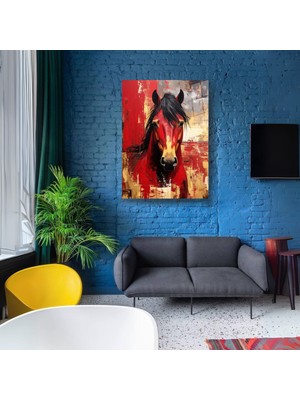 Glitglass Cam Tablo – Güçlü Bakışlı At Portresiyle Sanat ve Stil Buluşması