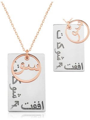 ​gümüş Arapça Sev Şükret Affet Yazılı Kolye