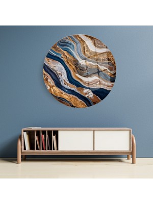 Glitglass Cam Tablo: Modern Dalga Desenli Lüks Duvar Dekoru