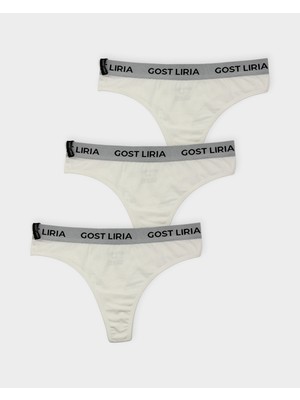 GOST LİRİA Ivory Kadın String Külot  3 Lü Paket - Ekru