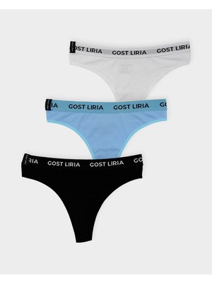 GOST LİRİA Niğht Wawe Kadın String Külot  3 lü Paket - Çok Renkli