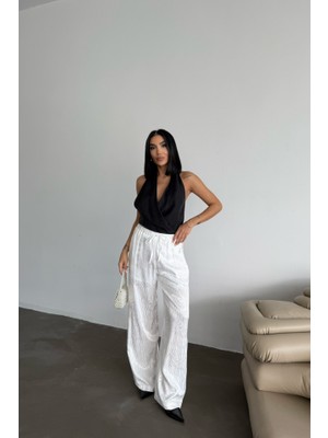 Etiler Collection Jakar Saten Pantolon - Beyaz