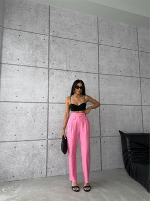Etiler Collection Pantolon Kapalı Cep 3 Düğme Detaylı - Pembe